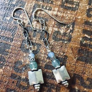 Sterling silver labradorite gemstone earrings